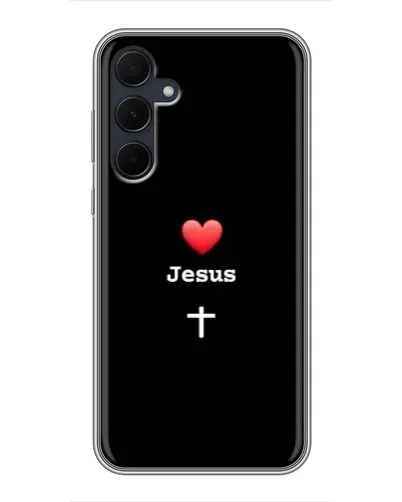 Чехол для Samsung Galaxy A35 (5G) с картинкой «Сердце - Jesus»