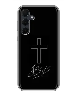 Чехол для Samsung Galaxy A35 (5G) с картинкой «Графический крест Jesus» Чехол для Samsung Galaxy A35 (5G) с картинкой «Графический крест Jesus»