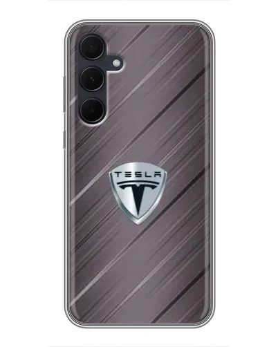 Чехол для Samsung Galaxy A35 (5G) с картинкой «Металлическая текстура Tesla»