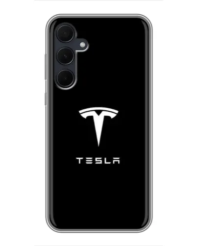 Чехол для Samsung Galaxy A35 (5G) с картинкой «Tesla White Logo»