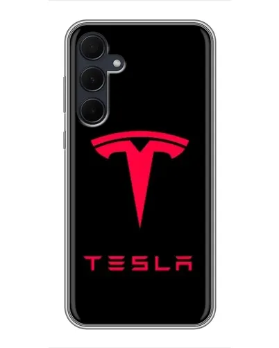 Чехол для Samsung Galaxy A35 (5G) с картинкой «Tesla Red Logo»