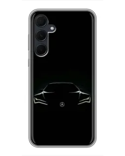 Чехол для Samsung Galaxy A35 (5G) с картинкой «Mercedes — силуэт авто»