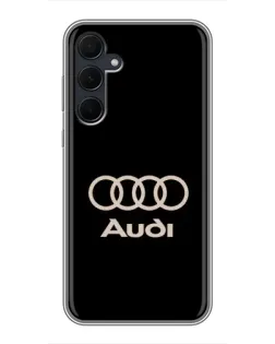 Чехол для Samsung Galaxy A35 (5G) с картинкой «Audi — золотой логотип»