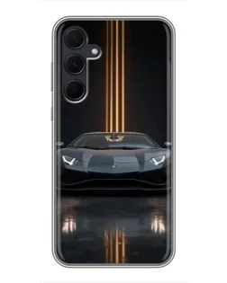 Чехол для Samsung Galaxy A35 (5G) с картинкой «Lamborghini золотые линии»