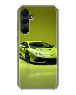 Чехол для Samsung Galaxy A35 (5G) с картинкой «Салатовый Lamborghini Huracan»