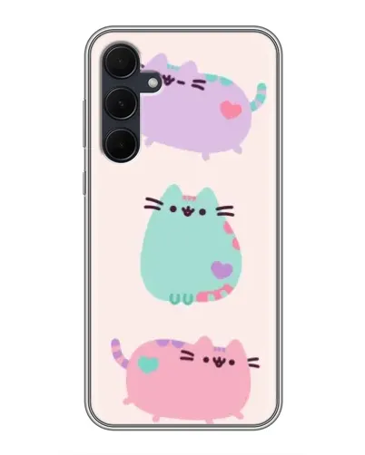 Чехол для Samsung Galaxy A35 (5G) с картинкой «Pusheen трио» Чехол для Samsung Galaxy A35 (5G) с картинкой «Pusheen трио»