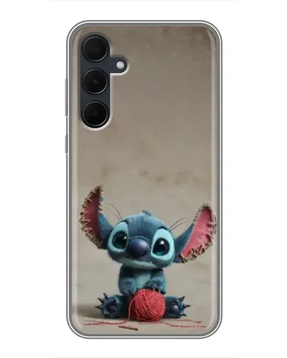Чехол для Samsung Galaxy A35 (5G) с картинкой «Стич на коричневом фоне» Чехол для Samsung Galaxy A35 (5G) с картинкой «Стич на коричневом фоне»