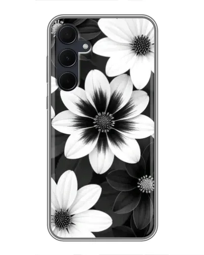Чехол для Samsung Galaxy A35 (5G) с картинкой «Монохромные астры» Чехол для Samsung Galaxy A35 (5G) с картинкой «Монохромные астры»