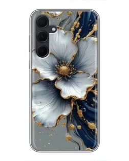 Чехол для Samsung Galaxy A35 (5G) с картинкой «Белый цветок и золотой флюид» Чехол для Samsung Galaxy A35 (5G) с картинкой «Белый цветок и золотой флюид»