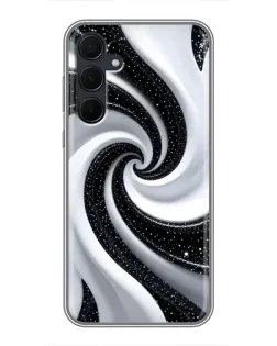 Чехол для Samsung Galaxy A35 (5G) с картинкой «Черно-белая спираль»