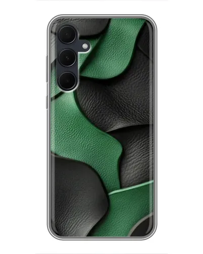 Чехол для Samsung Galaxy A35 (5G) с картинкой «Зеленые кожаные волны» Чехол для Samsung Galaxy A35 (5G) с картинкой «Зеленые кожаные волны»