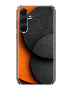 Чехол для Samsung Galaxy A35 (5G) с картинкой «Геометрия оранжевых кругов»
