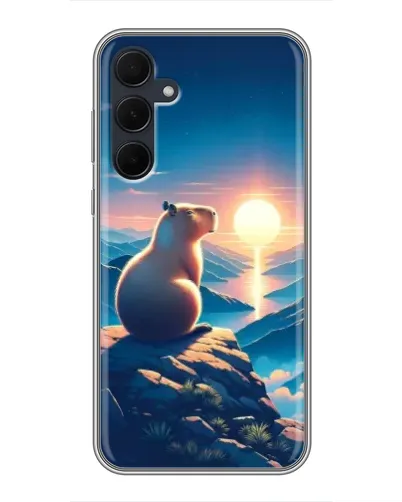 Чехол для Samsung Galaxy A35 (5G) с картинкой «Закат солнца с капибарой» Чехол для Samsung Galaxy A35 (5G) с картинкой «Закат солнца с капибарой»