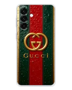 Чехол для Samsung Galaxy A36 5G с картинкой «Gucci — фирменная полоса и золото» Чехол для Samsung Galaxy A36 5G с картинкой «Gucci — фирменная полоса и золото»