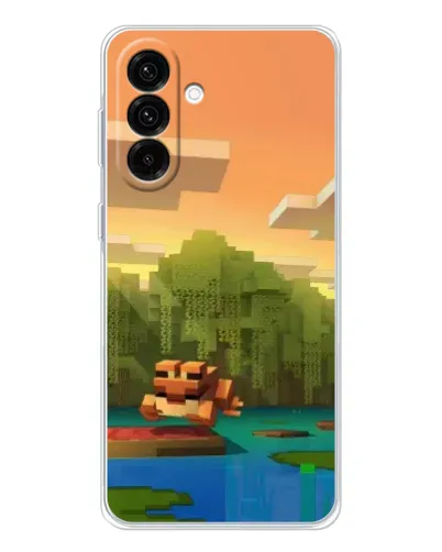 Чехол для Samsung Galaxy A36 5G с картинкой «Майнкрафт закат солнца»