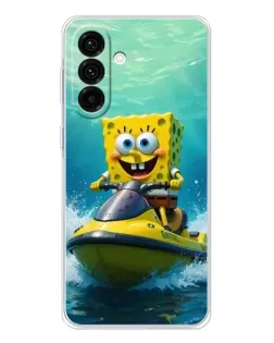 Чехол для Samsung Galaxy A36 5G с картинкой «Спанч Боб на гидроцикле»