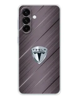 Чехол для Samsung Galaxy A36 5G с картинкой «Металлическая текстура Tesla»