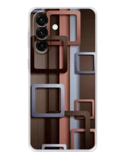 Чехол для Samsung Galaxy A36 5G с картинкой «Коричневые объемные квадраты»