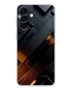 Чехол для Samsung Galaxy A36 5G с картинкой «Черные геометрические блоки»