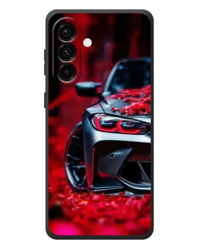Чехол для Samsung Galaxy A37 с картинкой «Спортивная BMW и цветы»