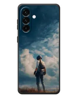 Чехол для Samsung Galaxy A37 с картинкой «Герой PUBG на скале»