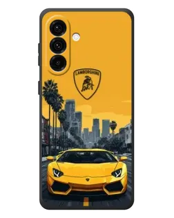 Чехол для Samsung Galaxy A37 с картинкой «Желтый Lamborghini город»