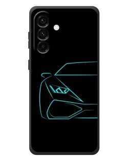 Чехол для Samsung Galaxy A37 с картинкой «Голубой силуэт Lamborghini»