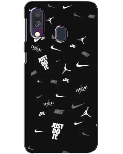 Чехол для Samsung Galaxy A40 2019 (A405F) с картинкой «Nike Black Pattern»