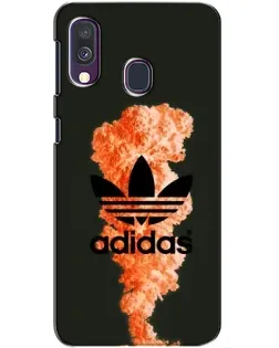Чехол для Samsung Galaxy A40 2019 (A405F) с картинкой «Оранжевый дым Adidas» Чехол для Samsung Galaxy A40 2019 (A405F) с картинкой «Оранжевый дым Adidas»
