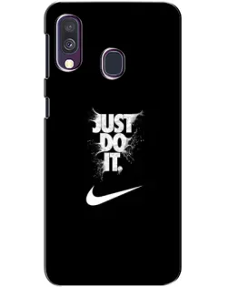 Чехол для Samsung Galaxy A40 2019 (A405F) с картинкой «Текстовый принт Nike» Чехол для Samsung Galaxy A40 2019 (A405F) с картинкой «Текстовый принт Nike»