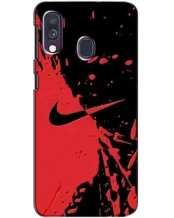 Чехол для Samsung Galaxy A40 2019 (A405F) с картинкой «Красные брызги Nike» Чехол для Samsung Galaxy A40 2019 (A405F) с картинкой «Красные брызги Nike»