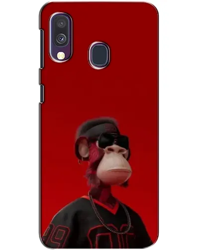 Чехол для Samsung Galaxy A40 2019 (A405F) с картинкой «Bored Ape в красном» Чехол для Samsung Galaxy A40 2019 (A405F) с картинкой «Bored Ape в красном»