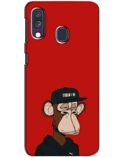Чехол для Samsung Galaxy A40 2019 (A405F) с картинкой «Bored Ape — красный фон» Чехол для Samsung Galaxy A40 2019 (A405F) с картинкой «Bored Ape — красный фон»