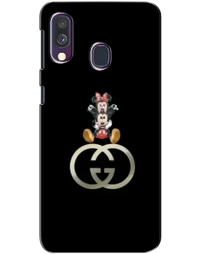 Чехол для Samsung Galaxy A40 2019 (A405F) с картинкой «Минни Маус на лого»