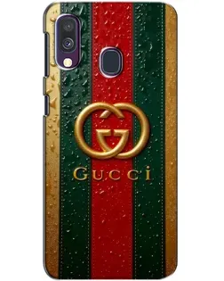 Чехол для Samsung Galaxy A40 2019 (A405F) с картинкой «Gucci — фирменная полоса и золото» Чехол для Samsung Galaxy A40 2019 (A405F) с картинкой «Gucci — фирменная полоса и золото»