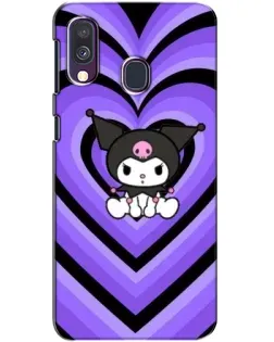 Чохол для Samsung Galaxy A40 2019 (A405F) з картинкою «Kuromi та фіолетові серця»
