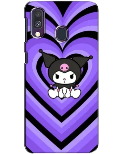 Чехол для Samsung Galaxy A40 2019 (A405F) с картинкой «Kuromi и фиолетовые сердца»