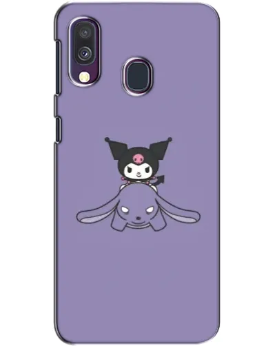 Чехол для Samsung Galaxy A40 2019 (A405F) с картинкой «Kuromi на лиловом фоне»