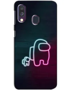 Чехол для Samsung Galaxy A40 2019 (A405F) с картинкой «Among Us неон-арт»