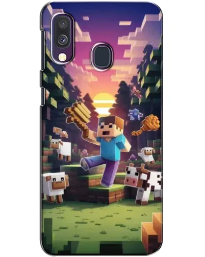 Чехол для Samsung Galaxy A40 2019 (A405F) с картинкой «Стив на ферме» Чехол для Samsung Galaxy A40 2019 (A405F) с картинкой «Стив на ферме»