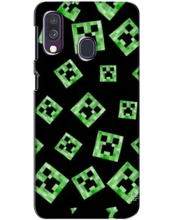 Чехол для Samsung Galaxy A40 2019 (A405F) с картинкой «Паттерн с криперами» Чехол для Samsung Galaxy A40 2019 (A405F) с картинкой «Паттерн с криперами»