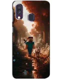 Чехол для Samsung Galaxy A40 2019 (A405F) с картинкой «Стив в лесу» Чехол для Samsung Galaxy A40 2019 (A405F) с картинкой «Стив в лесу»