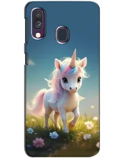 Чехол для Samsung Galaxy A40 2019 (A405F) с картинкой «Единорог на поляне»
