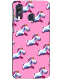 Чехол для Samsung Galaxy A40 2019 (A405F) с картинкой «Единороги на розовом»