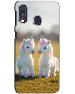 Чехол для Samsung Galaxy A40 2019 (A405F) с картинкой «Пара единорогов»