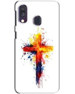 Чехол для Samsung Galaxy A40 2019 (A405F) с картинкой «Акварельный крест»