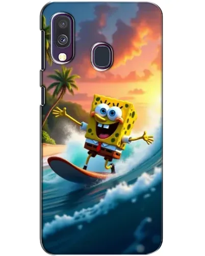 Чехол для Samsung Galaxy A40 2019 (A405F) с картинкой «Губка Боб серфингист»