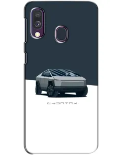 Чехол для Samsung Galaxy A40 2019 (A405F) с картинкой «Серебристый Cybertruck Tesla»