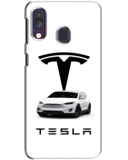 Чехол для Samsung Galaxy A40 2019 (A405F) с картинкой «Tesla White Style»