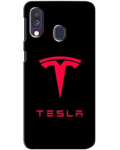 Чехол для Samsung Galaxy A40 2019 (A405F) с картинкой «Tesla Red Logo»